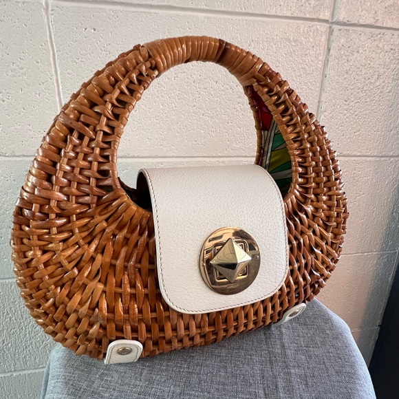 Kate Spade Santiago Wicker Basket Handbag, Unique and Rare! EUC - Picture 1 of 11